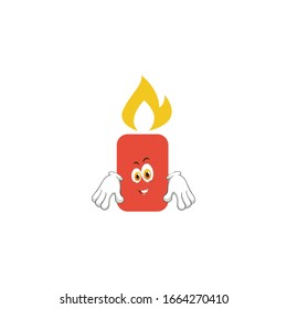 candle cartoon characters design with expression. you can use for stickers, pins, mascot or patches
