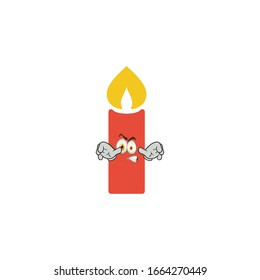 candle cartoon characters design with expression. you can use for stickers, pins, mascot or patches
