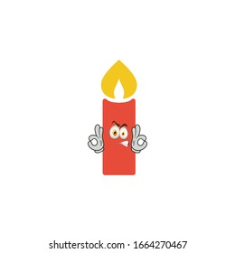 Kerzen Cartoon-Figuren Design mit Ausdruck. Sie können für Aufkleber, Stifte, Maskottchen oder Pflaster verwenden