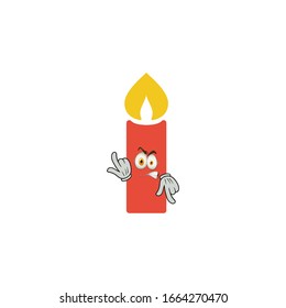 dibujos animados de velas de diseño con expresión. se puede utilizar para pegatinas, pasadores, mascotas o parches