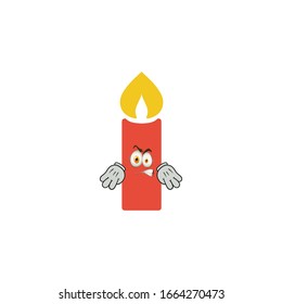 candle cartoon characters design with expression. you can use for stickers, pins, mascot or patches