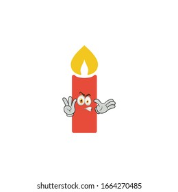 dibujos animados de velas de diseño con expresión. se puede utilizar para pegatinas, pasadores, mascotas o parches