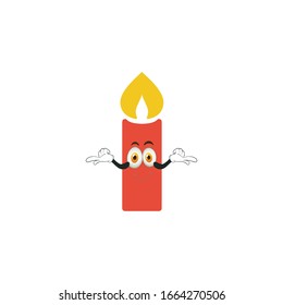 dibujos animados de velas de diseño con expresión. se puede utilizar para pegatinas, pasadores, mascotas o parches