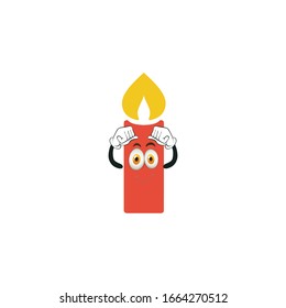 candle cartoon characters design with expression. you can use for stickers, pins, mascot or patches