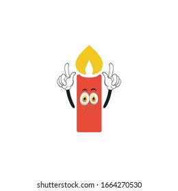 Kerzen Cartoon-Figuren Design mit Ausdruck. Sie können für Aufkleber, Stifte, Maskottchen oder Pflaster verwenden