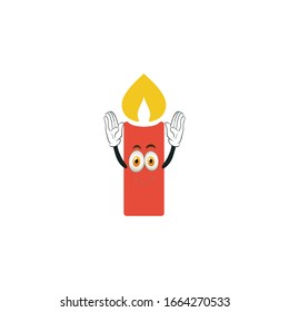 candle cartoon characters design with expression. you can use for stickers, pins, mascot or patches