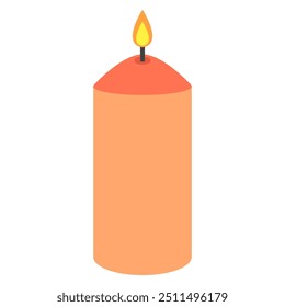 Candle cartoon, digital art illustration.