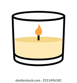 Candle cartoon, digital art illustration.