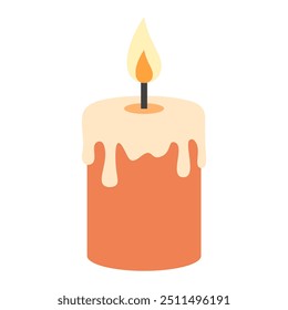 Candle cartoon, digital art illustration.