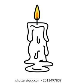 Candle cartoon, digital art illustration.