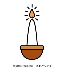 Candle cartoon, digital art illustration.