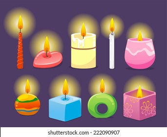 Candle cartoon illustration collection