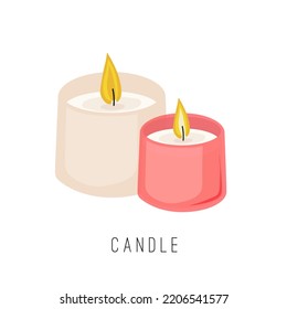 Candle cartoon style  .Vector Illiustration