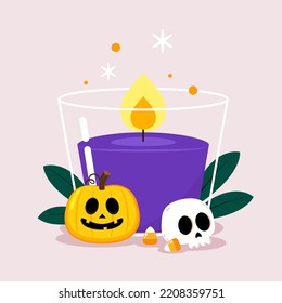 Candle cartoon vector. Candle in Halloween day. halloween elements vector.
