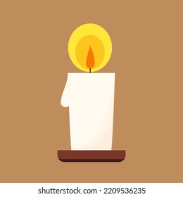 Vector de dibujos animados de velas. Velas sobre fondo marrón.
