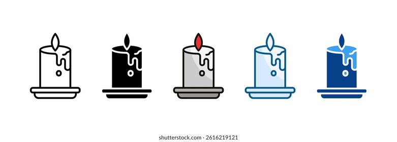 Candle Celebration Icon Set Multiple Style Collection