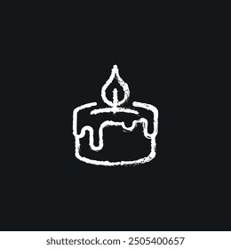 Candle chalk icon. Vector isolated black illustration.
