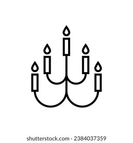 Candle Chandelier Monoline Symbol. Perfect for design, infographics, web sites, apps. 