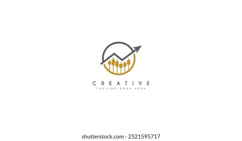 Negociação de gráfico de vela, ilustração de vetor de design de logotipo de investimento.