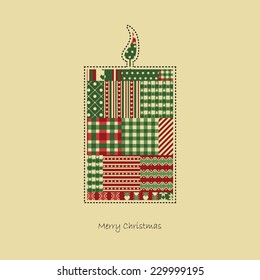 candle - christmas card vector