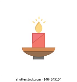 Candle, Christmas, Diwali, Easter, Lamp, Light, Wax  Flat Color Icon. Vector icon banner Template. Vector Icon Template background
