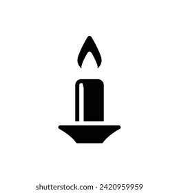 Candle, Christmas Flat Icon Logo Illustration. Christmas Icon-set. Suitable For Web Design, Logo, App.
