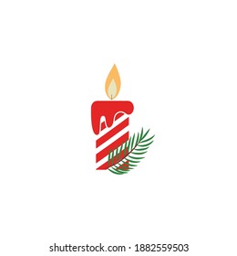 Candle christmas icon. Vector illustration
