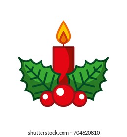 candle christmas isolated icon