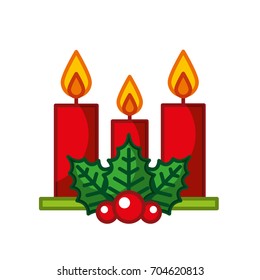 candle christmas isolated icon