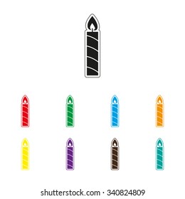 Candle - color vector icon