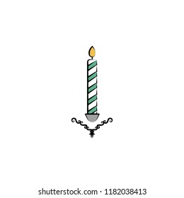 candle colored icon. Element of birthday icon for mobile concept and web apps. Color candle icon can be used for web and mobile on white background