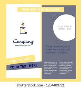 Candle Company Brochure Template. Vector Busienss Template