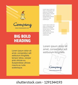 Candle Company Brochure Title Page Design. Company profile, annual report, presentations, leaflet Vector Background