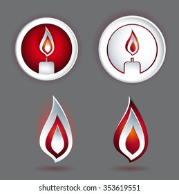 candle concept design with various shapes in 3D or emboss style