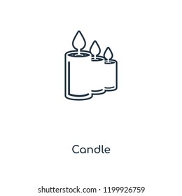 Candle concept line icon. Linear Candle concept outline symbol design. This simple element illustration can be used for web and mobile UI/UX.