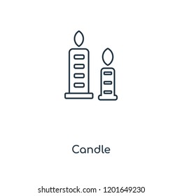 Candle concept line icon. Linear Candle concept outline symbol design. This simple element illustration can be used for web and mobile UI/UX.