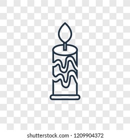 Candle concept vector linear icon isolated on transparent background, Candle concept transparency concept in outline style