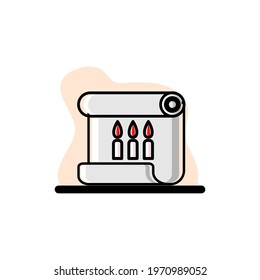 Candle Conceptual Vector Illustration Paper Scroll Icon Design eps10 great for any purposes