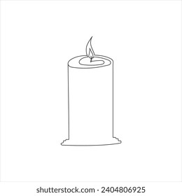 candle continuous line drawing art. one line drawing background. vector illustration
