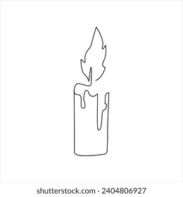 candle continuous line drawing art. one line drawing background. vector illustration
