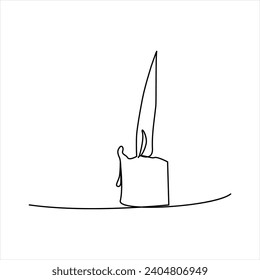 candle continuous line drawing art. one line drawing background. vector illustration
