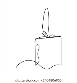 candle continuous line drawing art. one line drawing background. vector illustration
