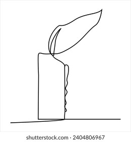 candle continuous line drawing art. one line drawing background. vector illustration
