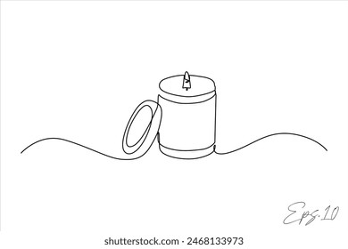 candle continuous line vector illustration