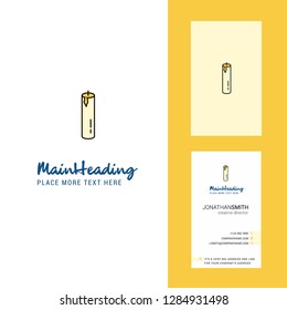 Candle Creative Logo and business card. vertical Design Vector