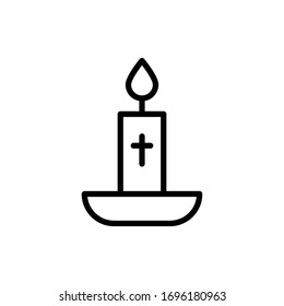 Candle cross icon. Simple line vector elements of religious holiday for ui and ux, website or mobile application