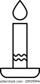 Candle With Cross Outline Icon Vector