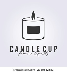 candle cup light logo minimalist simple icon symbol vector illustration design