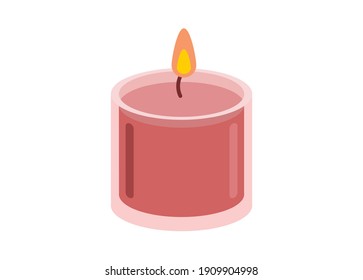 Vela en la taza. Ilustración plana simple