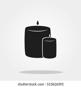 Candle cute icon in trendy flat style isolated on color background. Thanksgiving symbol for your design, logo, UI. Vector illustration, EPS10.